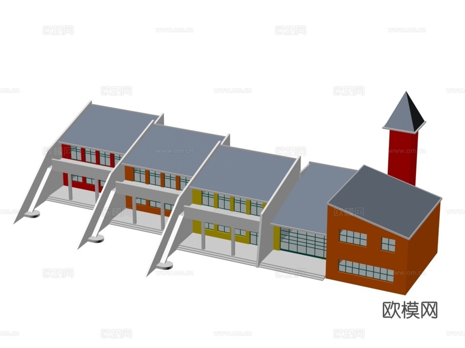 学校 幼儿园外观免费3d模型