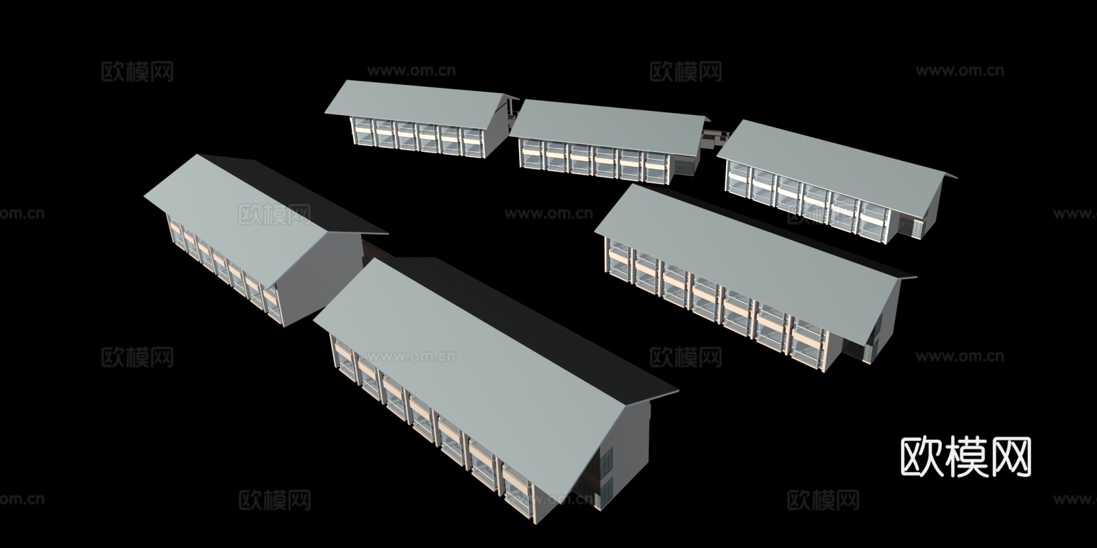 群楼 建筑群体 城市鸟瞰免费3d模型