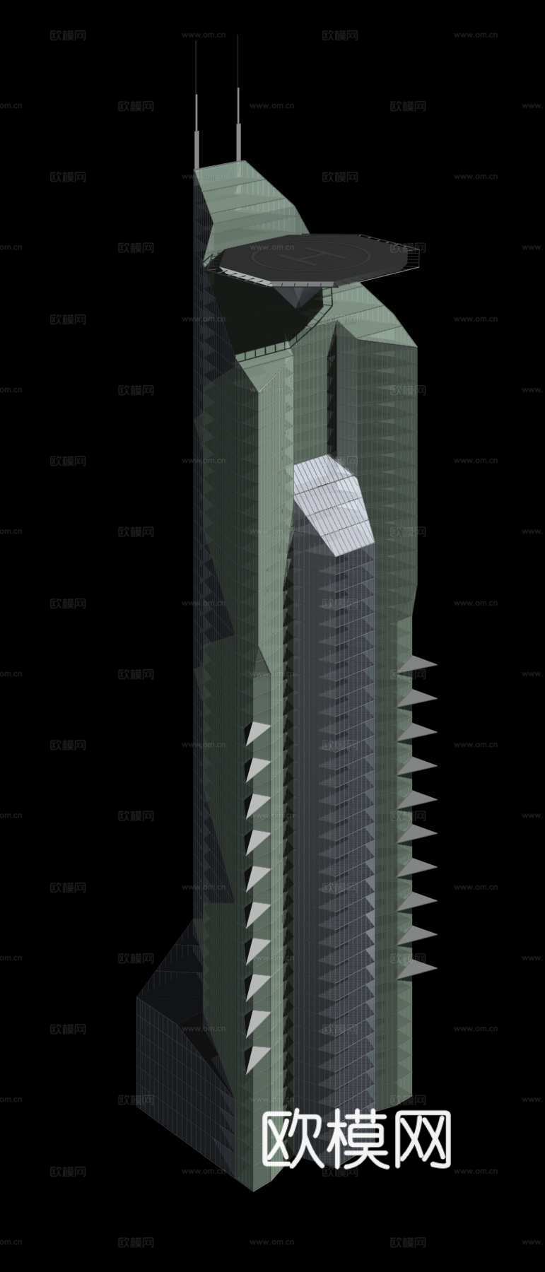 高层公共建筑外观免费3d模型