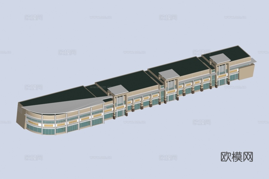 裙房 沿街裙楼免费3d模型下载（渲染图6）