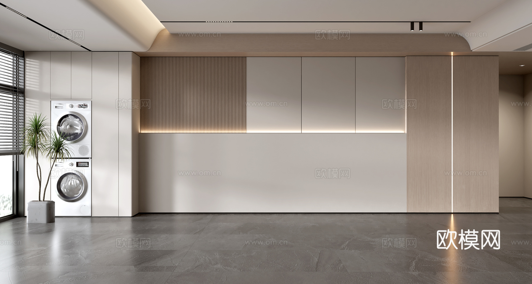 原木风背景墙 阳台柜 沙发背景墙3d模型下载