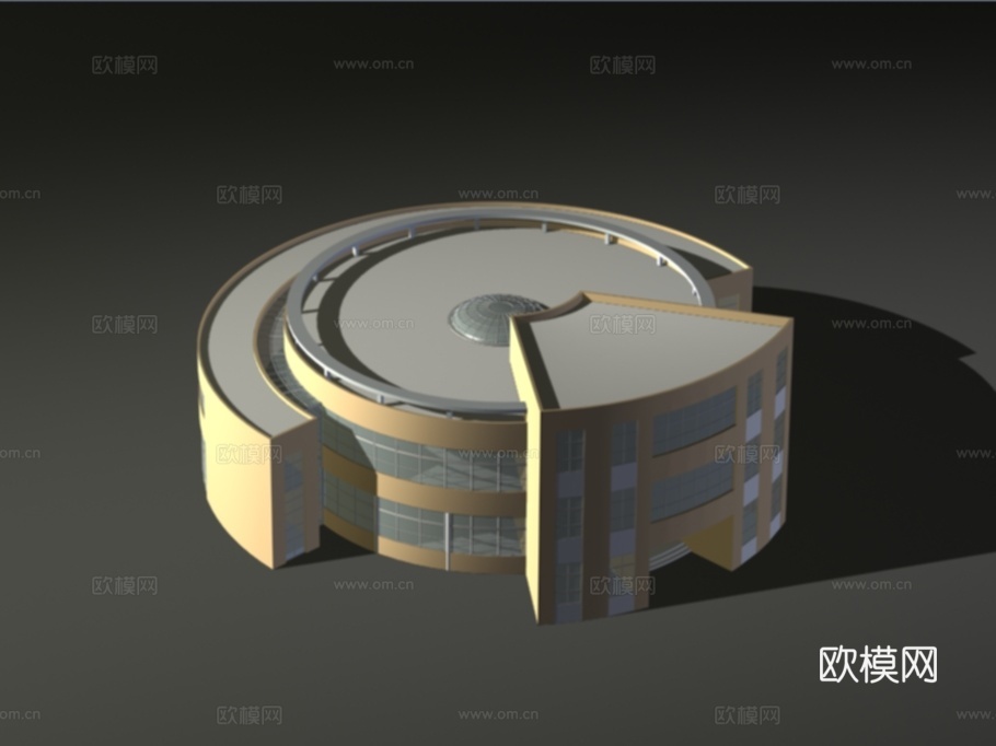 圆形公共建筑外观免费3d模型