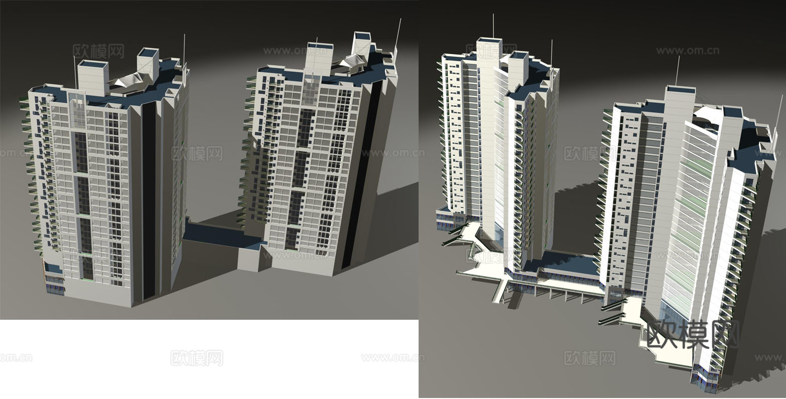 高层住宅楼外观免费3d模型