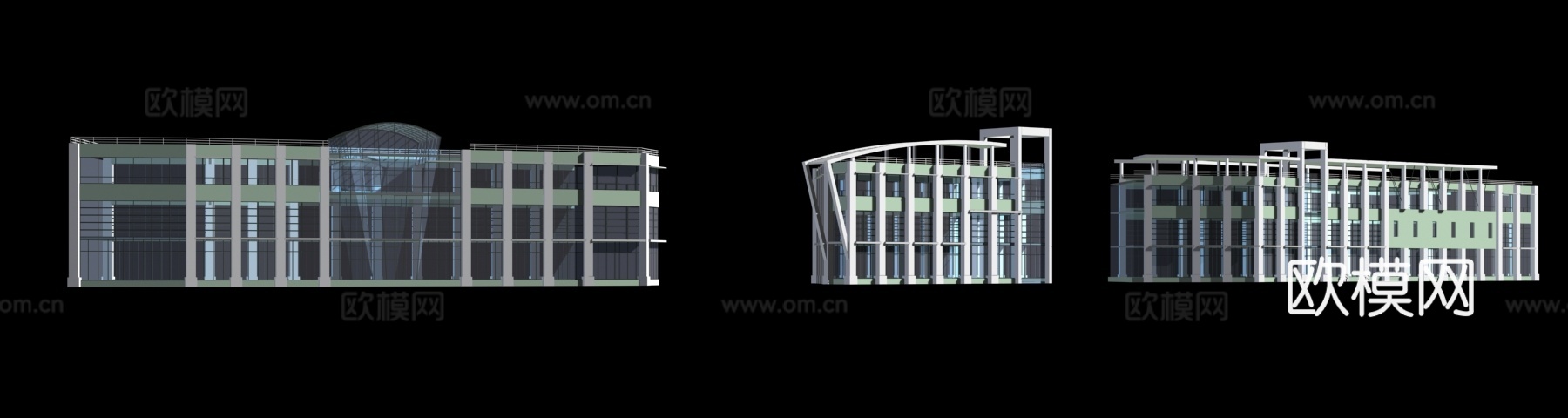 裙房 沿街裙楼免费3d模型下载（渲染图3）