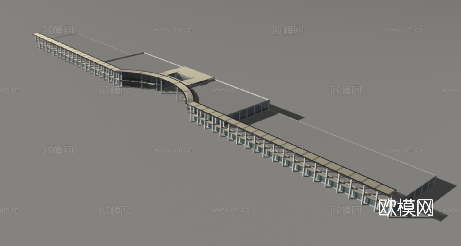 裙房 沿街裙楼免费3d模型下载（渲染图8）