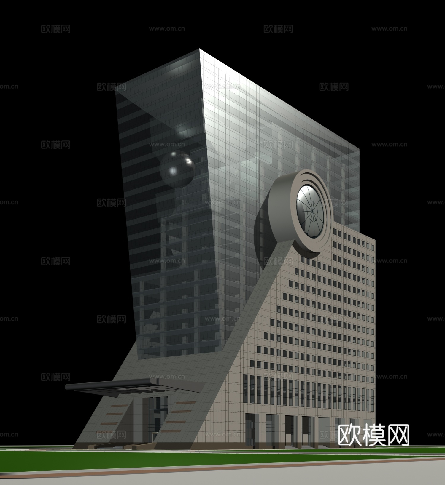 高层公共建筑外观免费3d模型