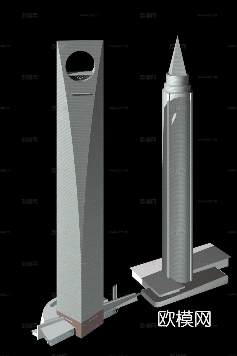 高层公共建筑外观免费3d模型