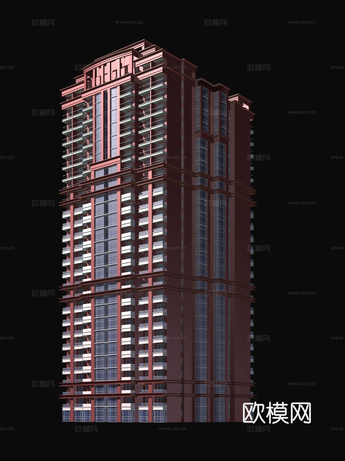 高层住宅楼外观免费3d模型