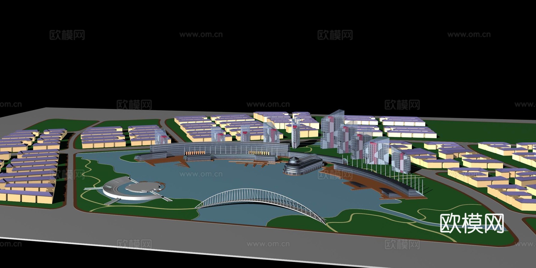 建筑群楼免费3d模型