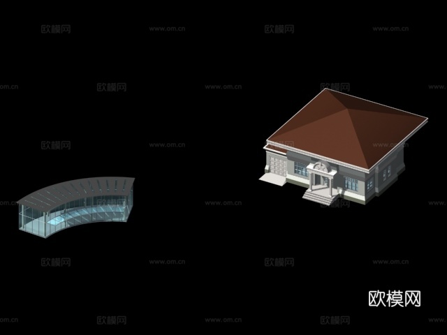 圆形公共建筑外观免费3d模型