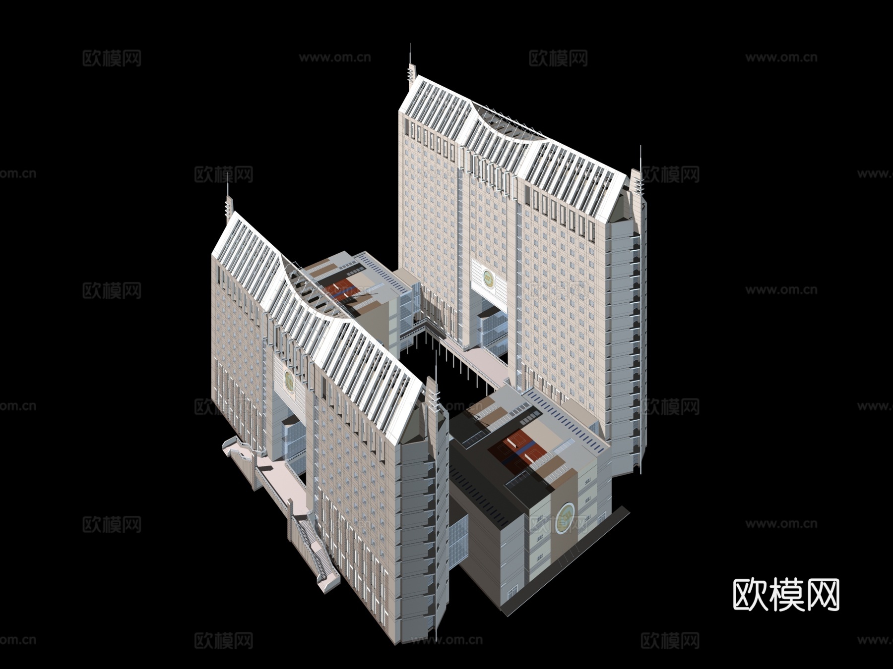 高层公共建筑外观免费3d模型