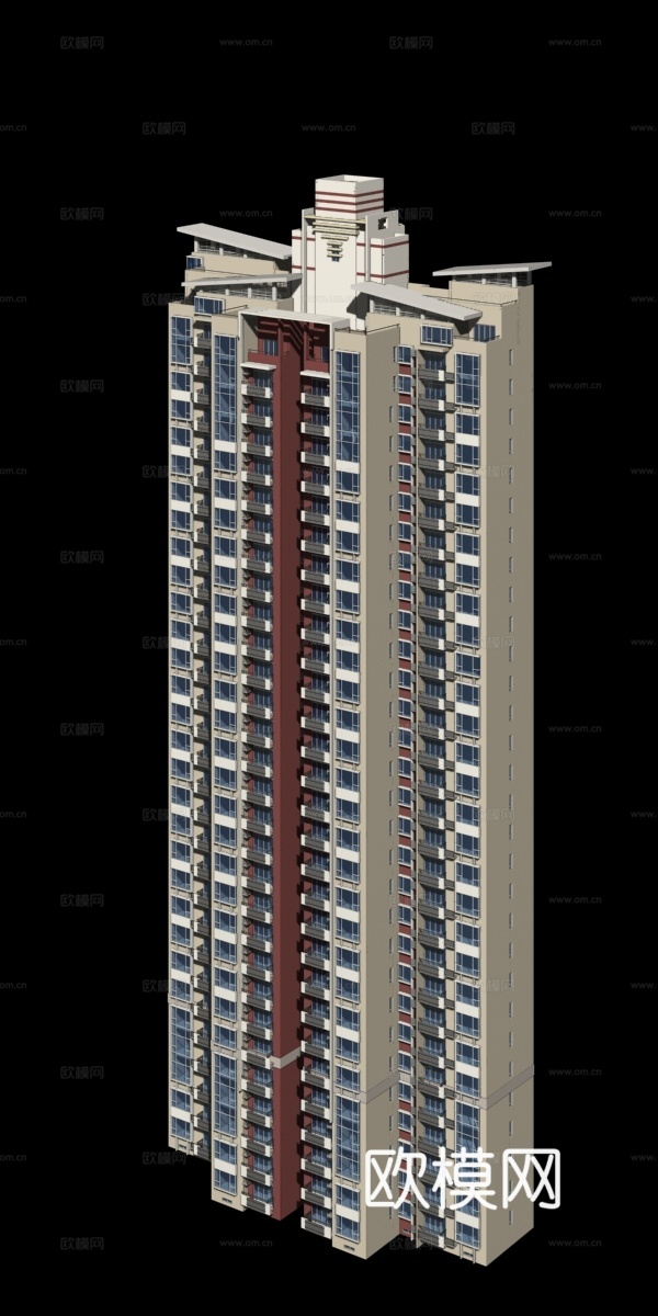 高层住宅楼外观免费3d模型