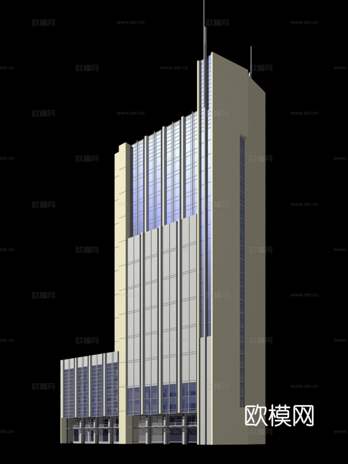 高层公共建筑外观免费3d模型