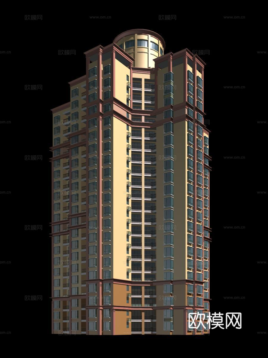 高层住宅楼外观免费3d模型