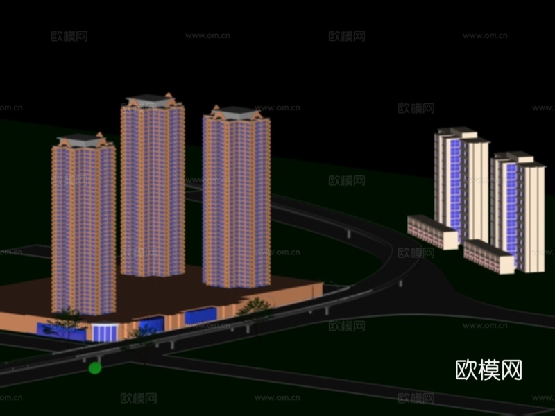 建筑群楼免费3d模型