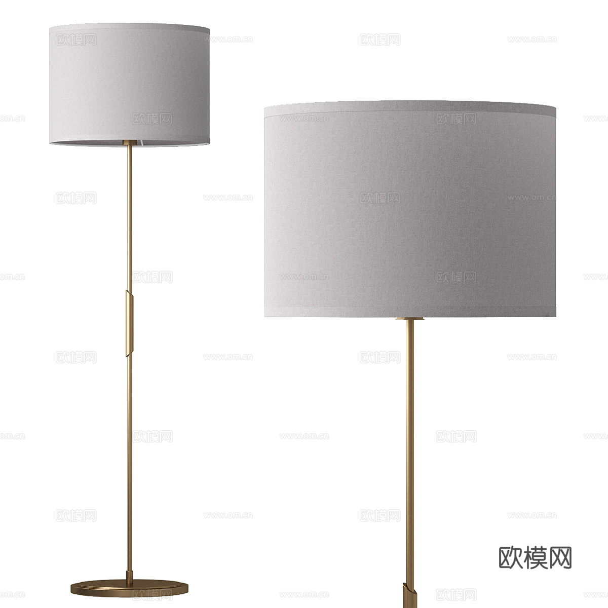 新中式落地灯3d模型下载（渲染图2）