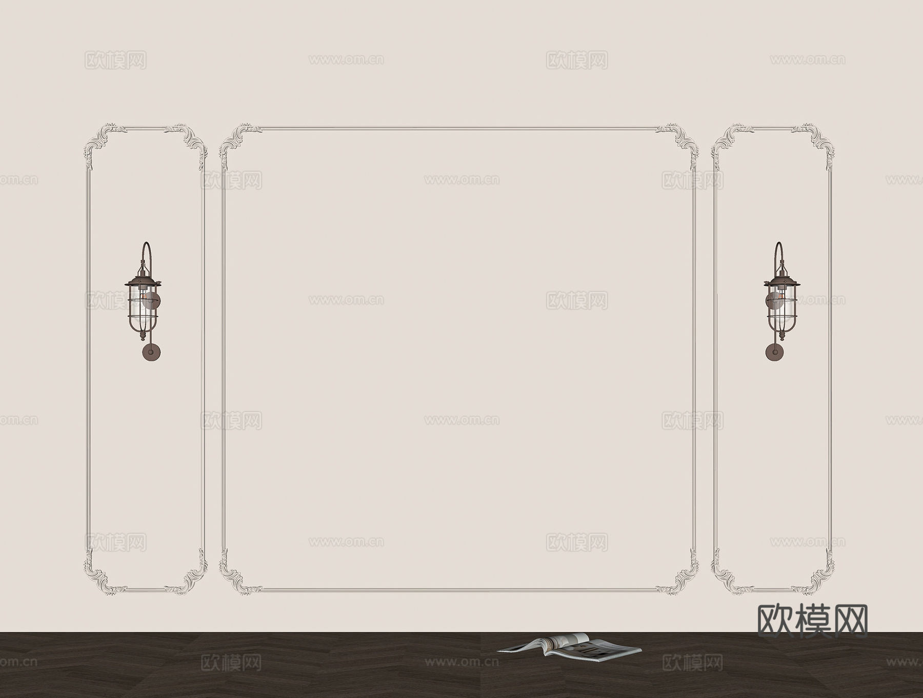 欧式线条 雕花线条su模型下载