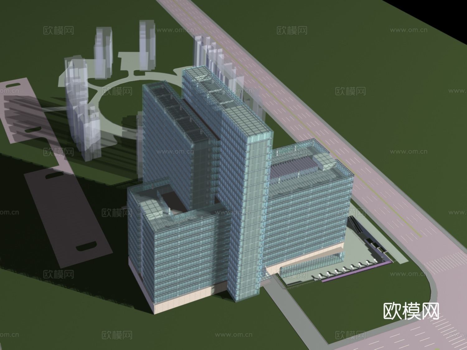 高层办公楼外观免费3d模型