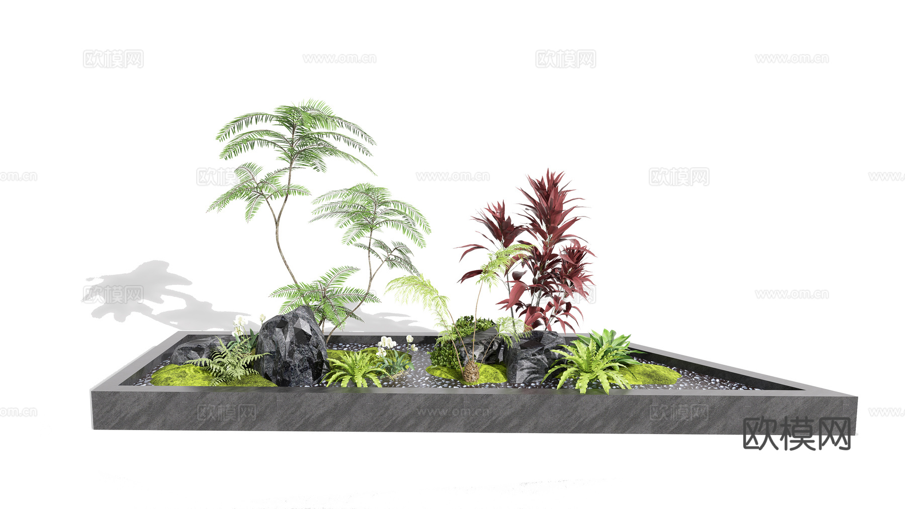 植物造景 植物堆su模型