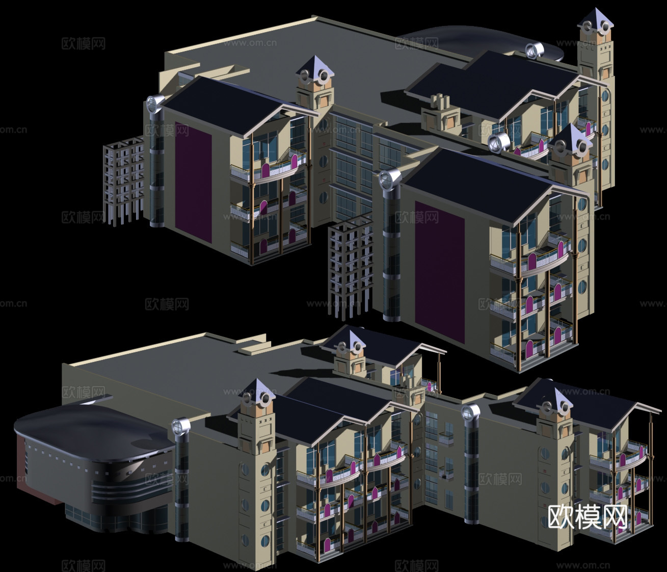 学校 幼儿园外观免费3d模型