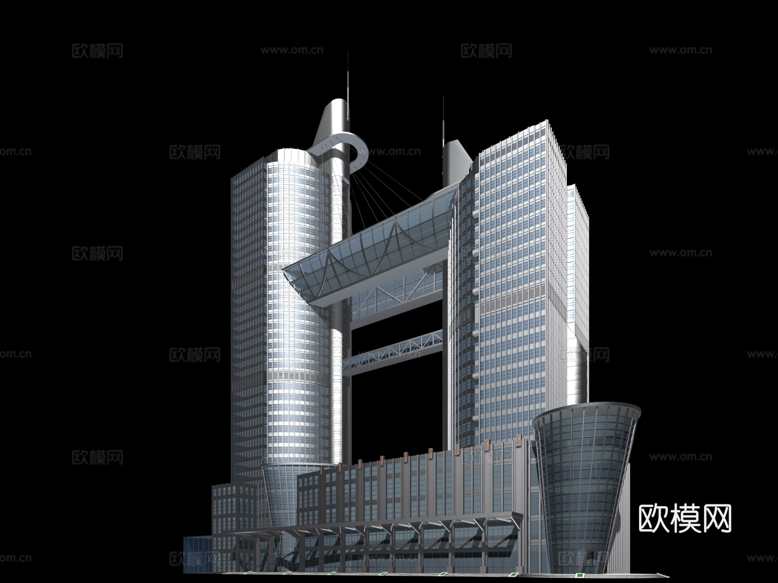 高层公共建筑外观免费3d模型