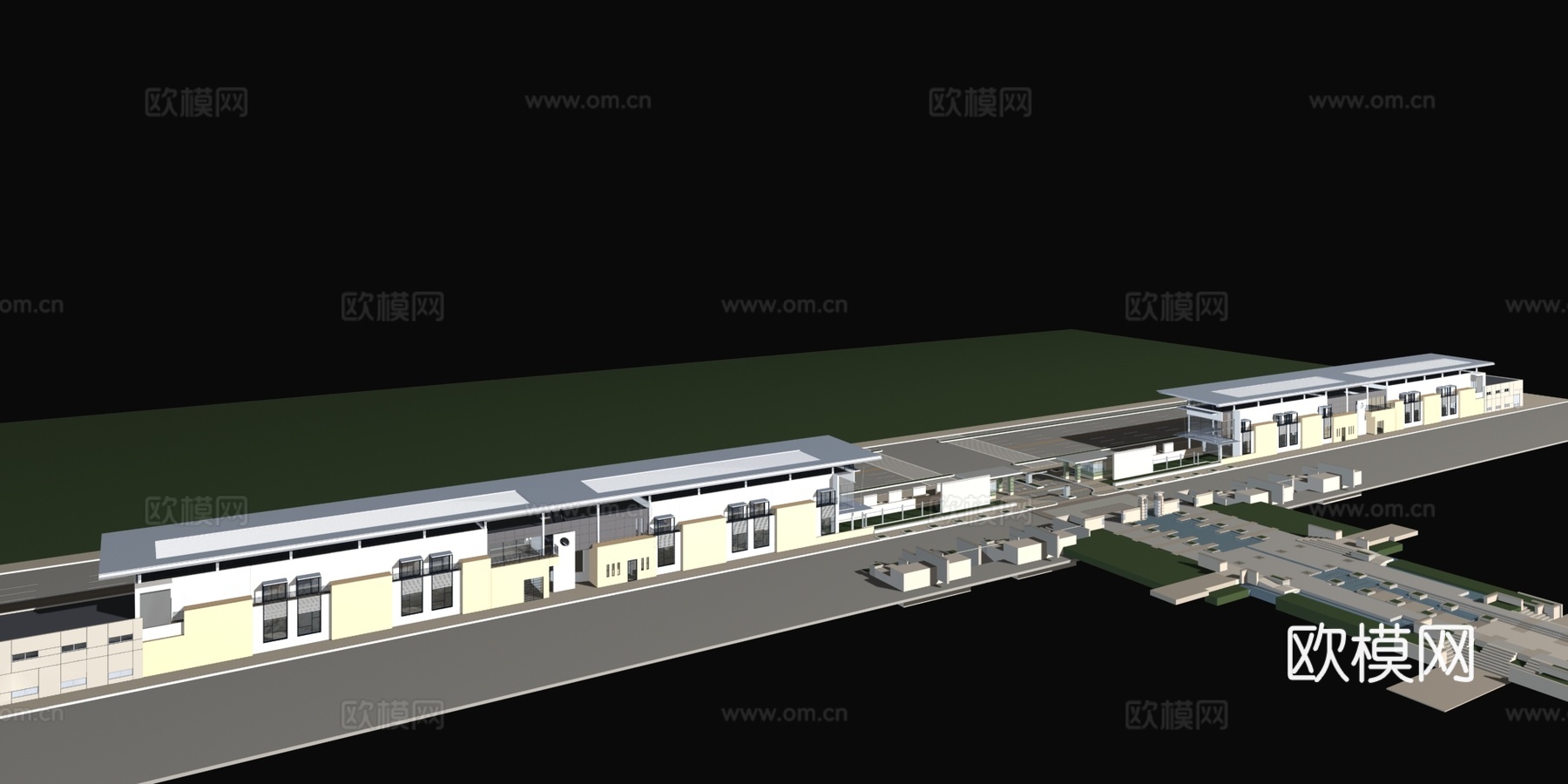 裙房 沿街裙楼免费3d模型下载（渲染图1）