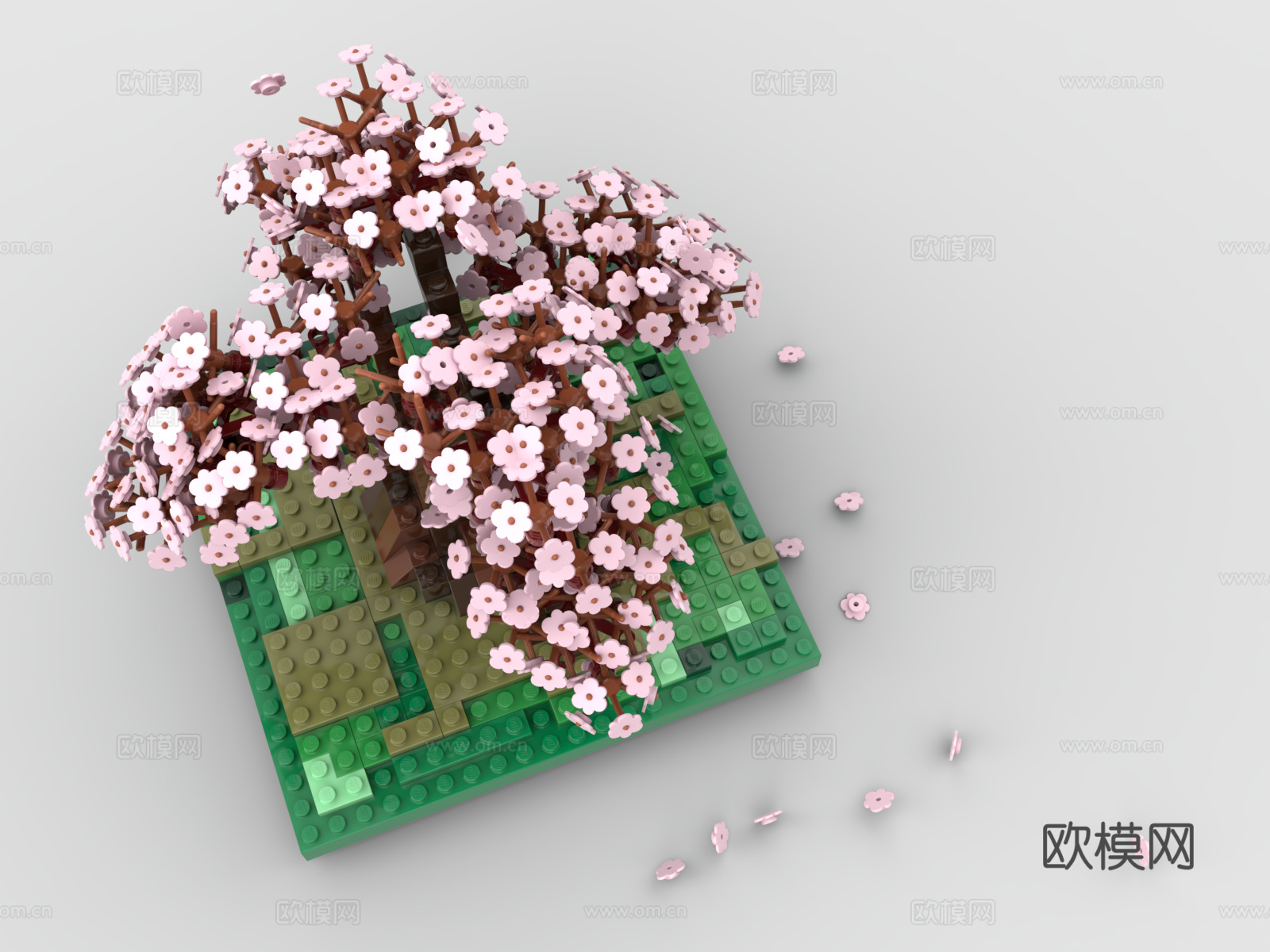 乐高 LEGO 玩具 积木 樱花树玩具3d模型