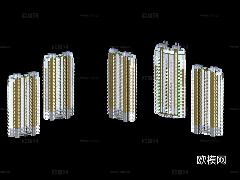 建筑群楼免费3d模型