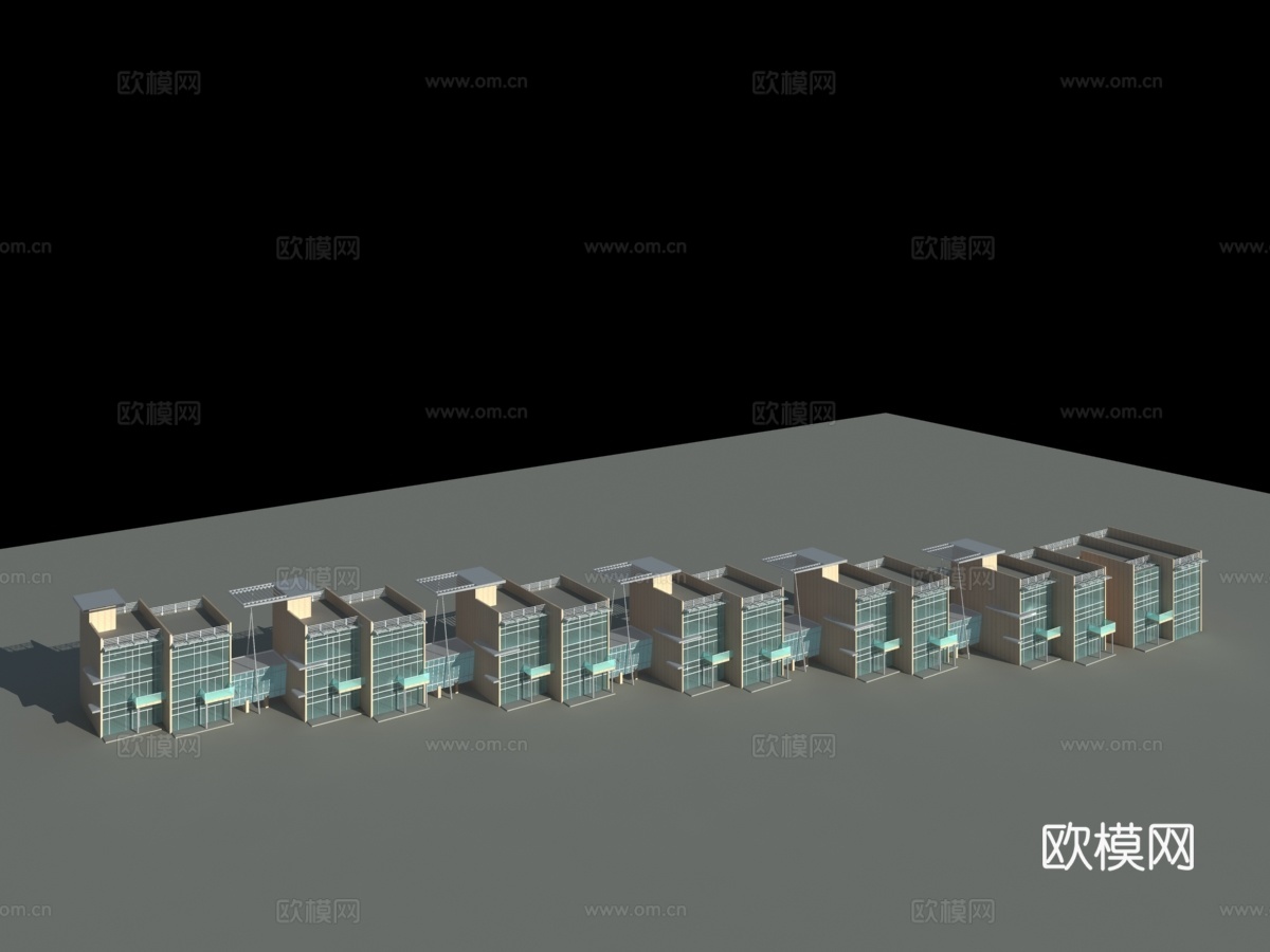 裙房 沿街裙楼免费3d模型下载（渲染图7）