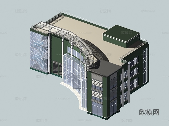 会所外观免费3d模型