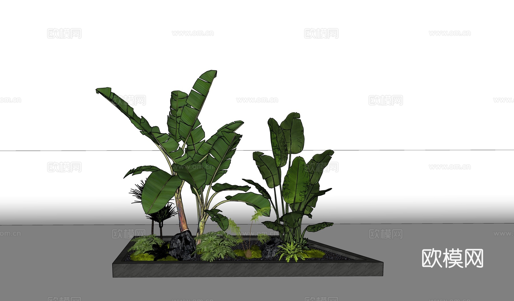 植物造景 植物堆su模型