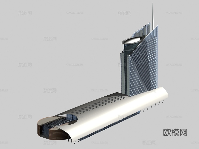 高层公共建筑外观免费3d模型