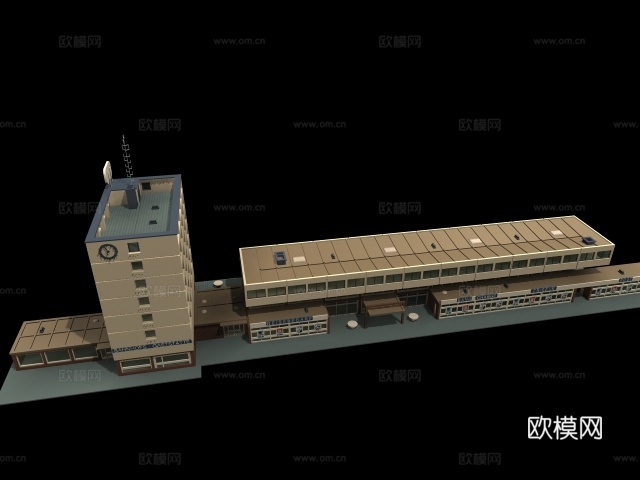 裙房 沿街裙楼免费3d模型下载（渲染图5）