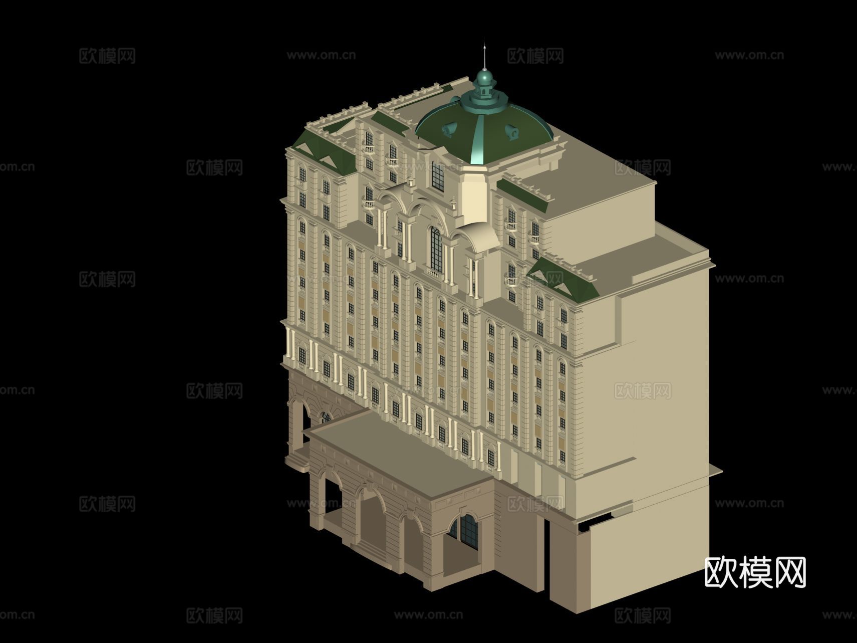 欧式教堂外观免费3d模型