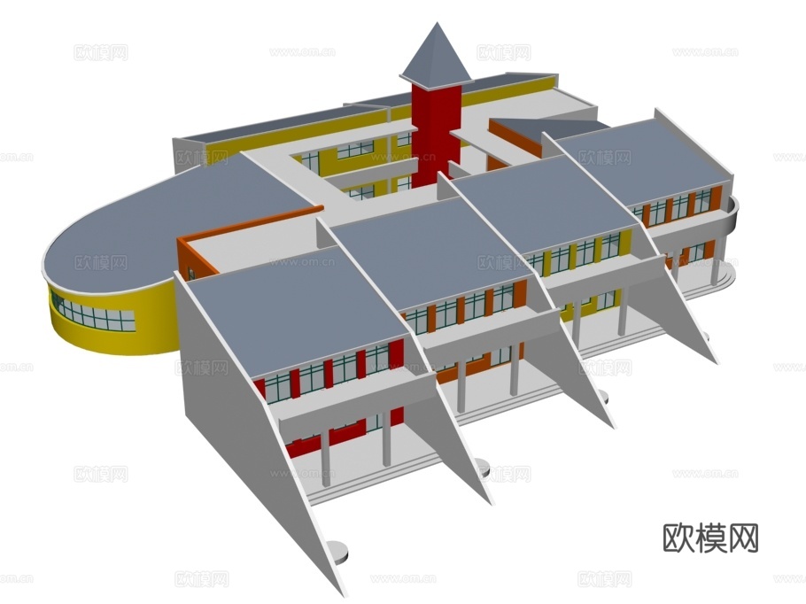 学校 幼儿园外观免费3d模型