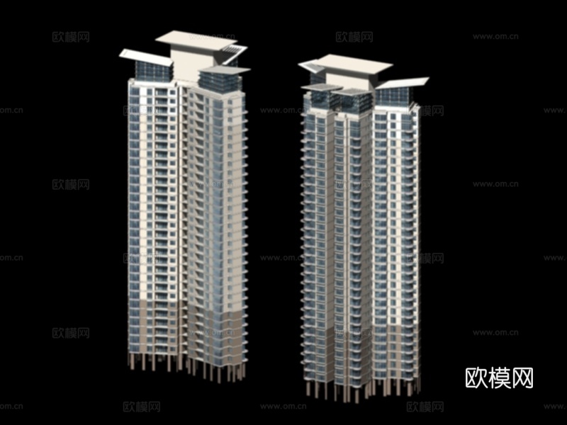 高层住宅楼外观免费3d模型