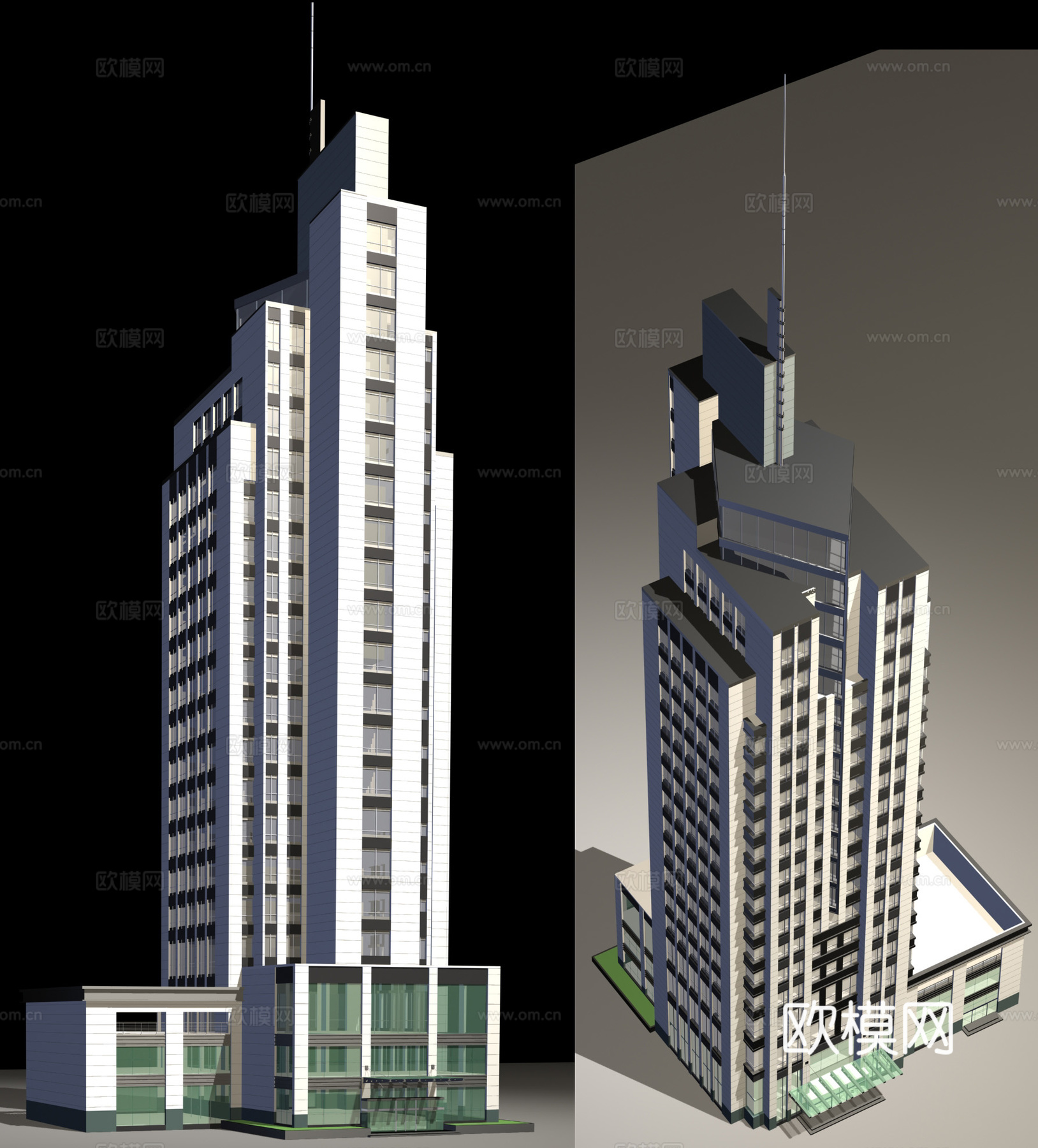 高层公共建筑外观免费3d模型