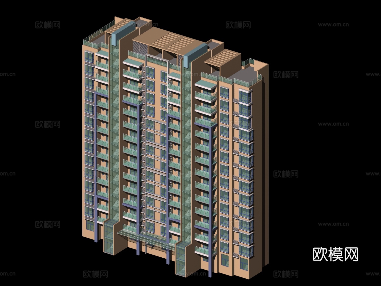 高层住宅楼外观免费3d模型