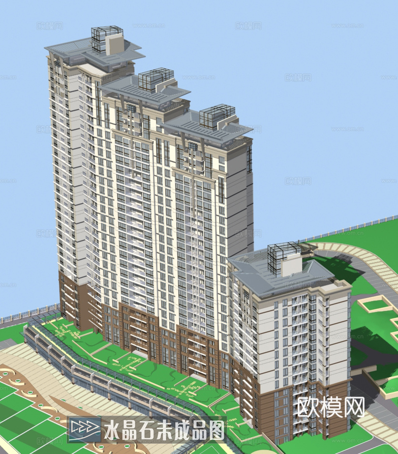 高层住宅楼外观免费3d模型