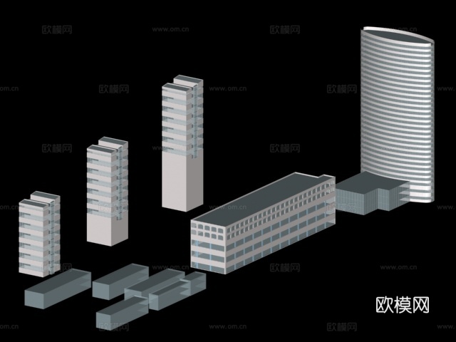 建筑群楼免费3d模型