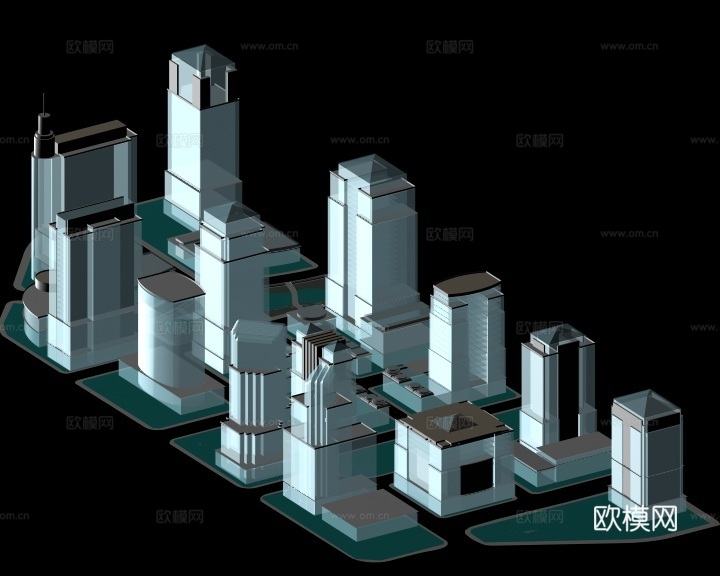 建筑群楼免费3d模型