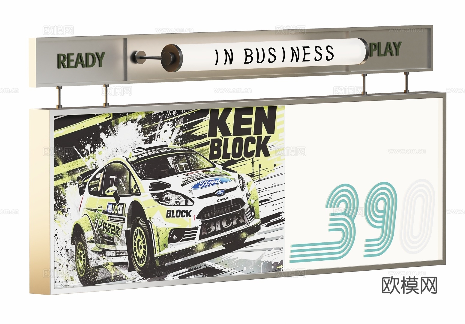 装饰灯箱 广告灯箱su模型下载（渲染图2）