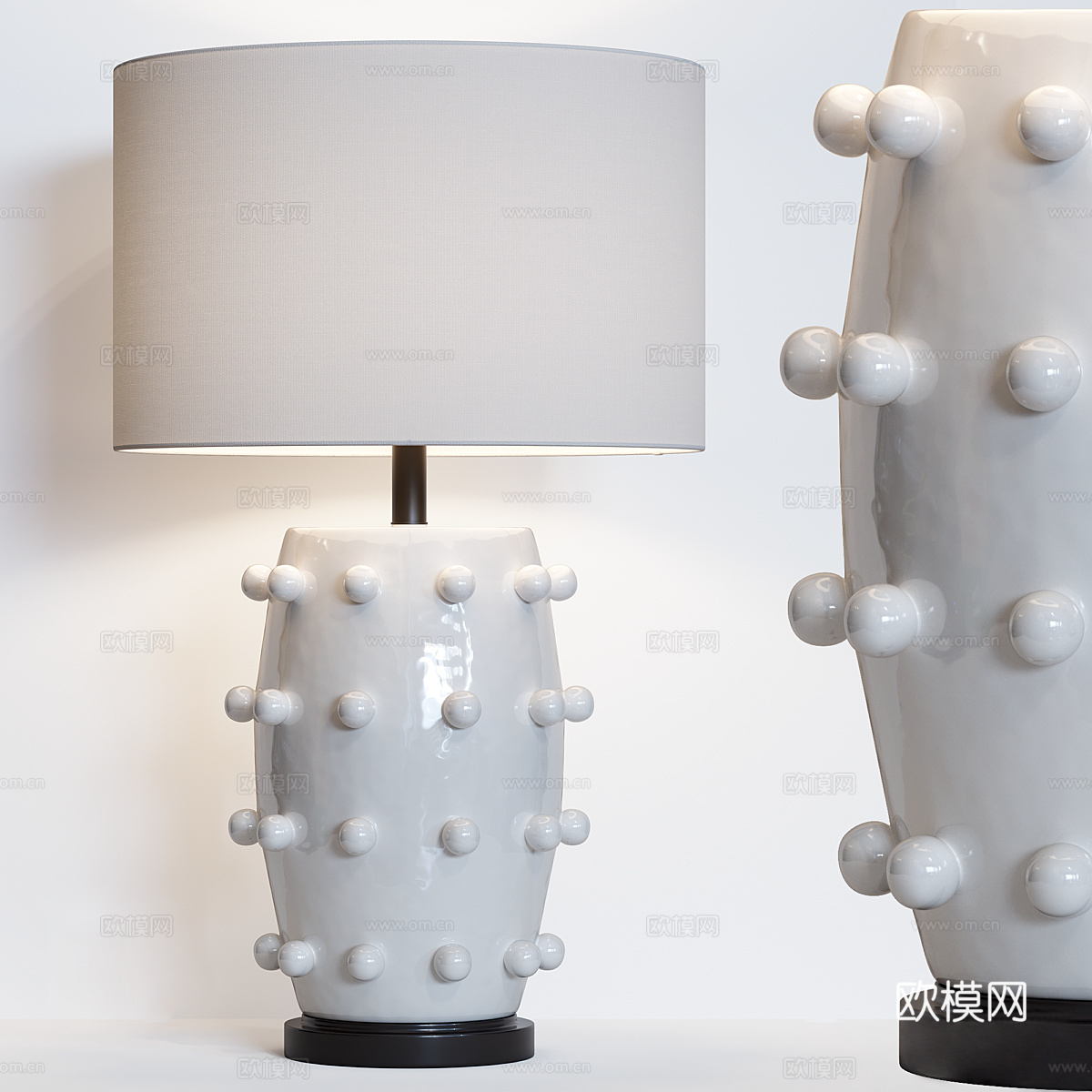 新中式陶瓷台灯3d模型下载