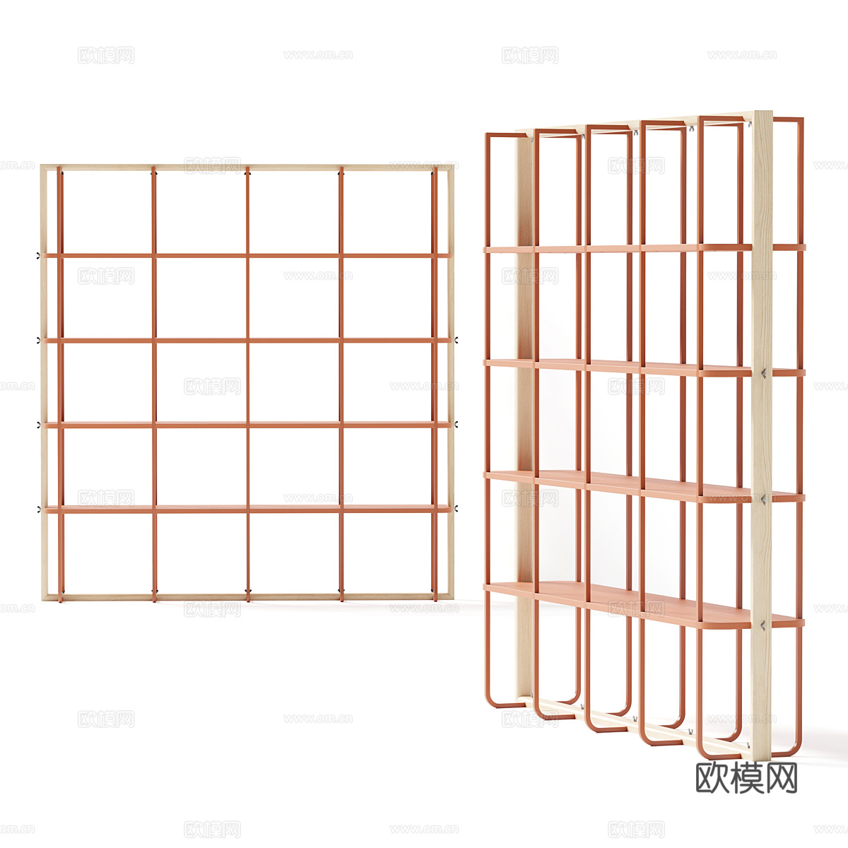 北欧简约书柜 书架3d模型