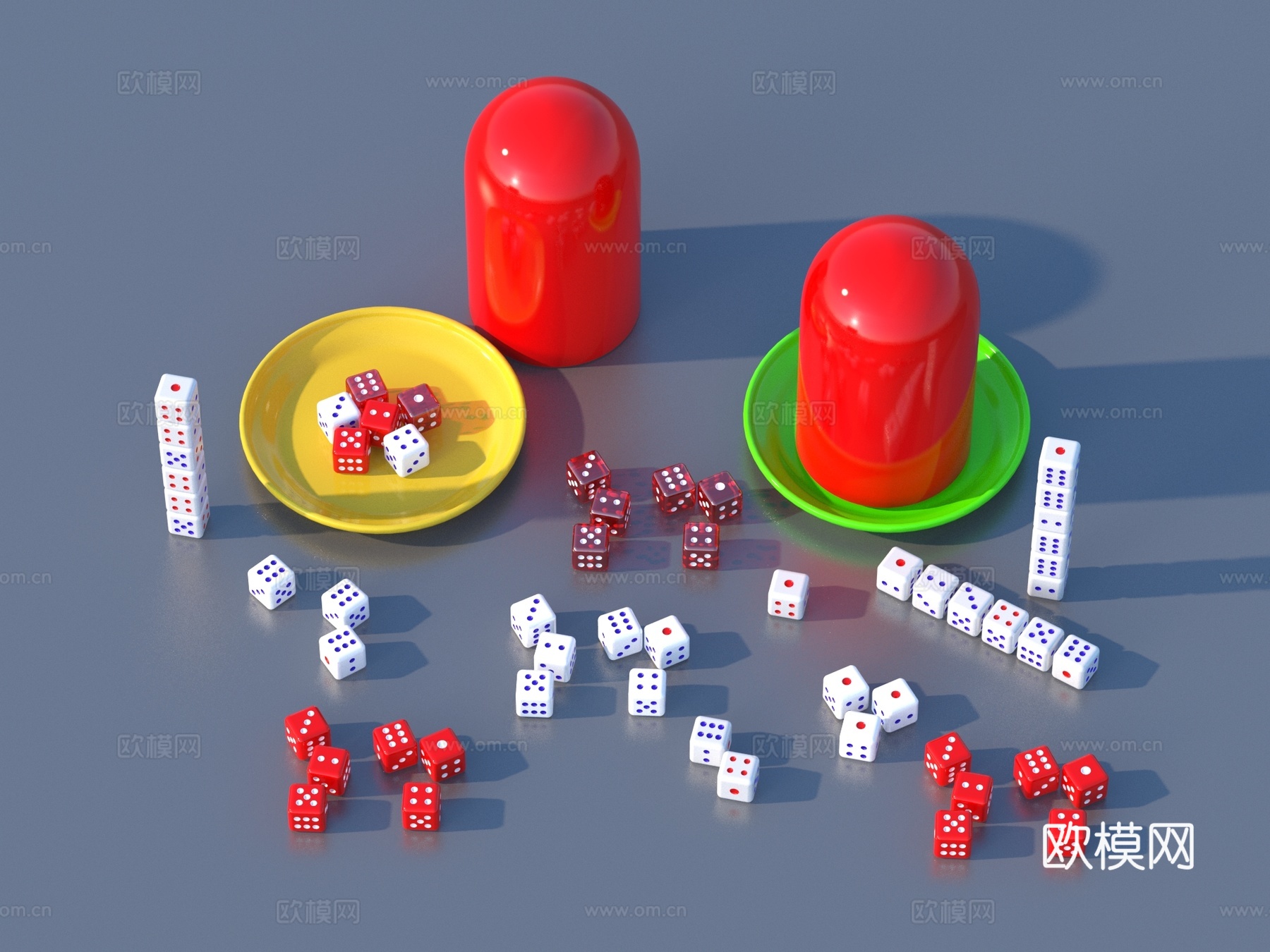 骰子 色子 筛子 游戏骰子3d模型下载（渲染图1）
