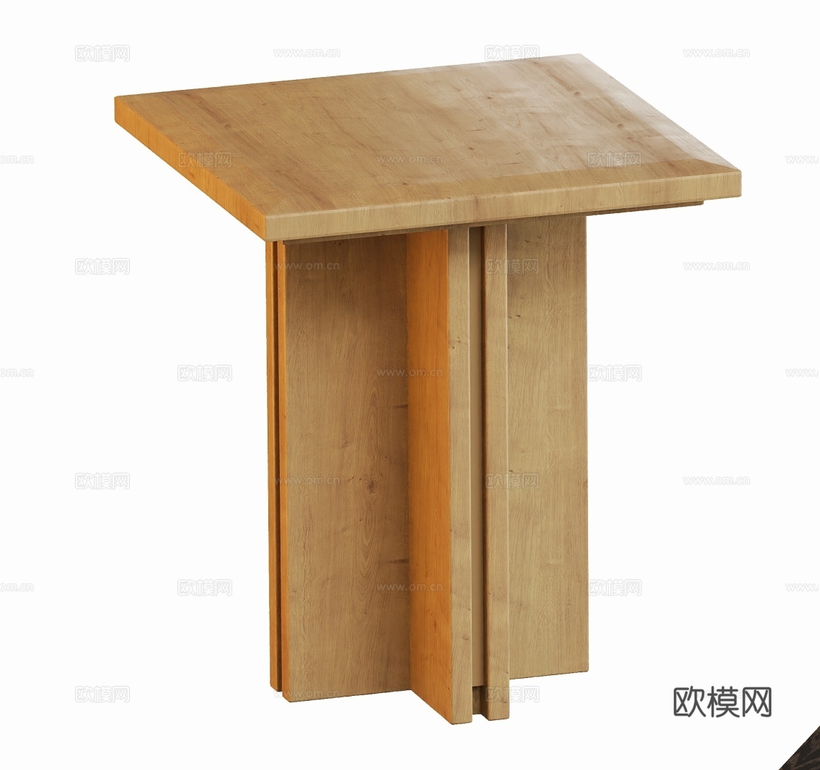 现代实木边几 角几3d模型下载（渲染图3）