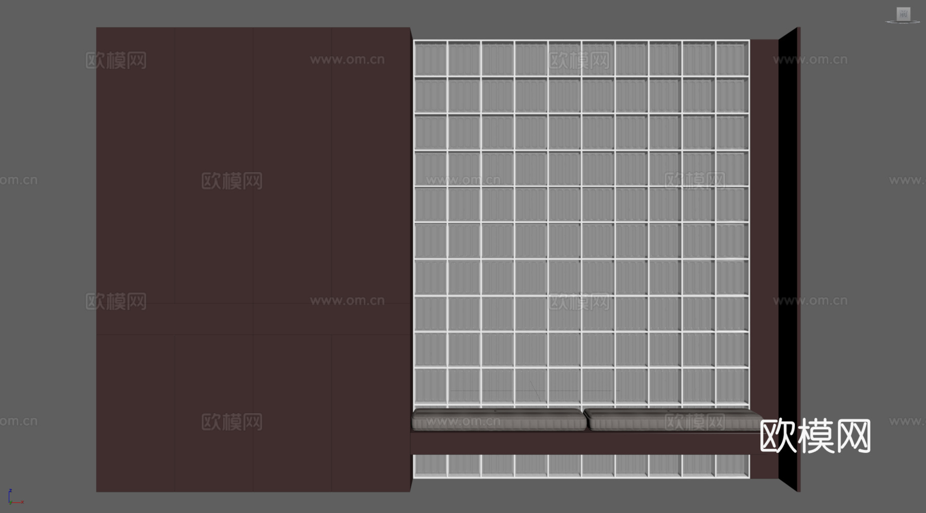 玻璃砖隔断 玄关隔断su模型