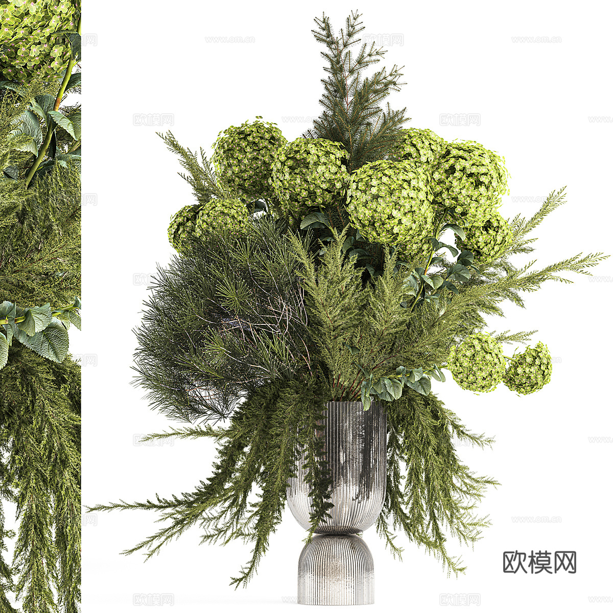 现代绿植花瓶 花卉3d模型