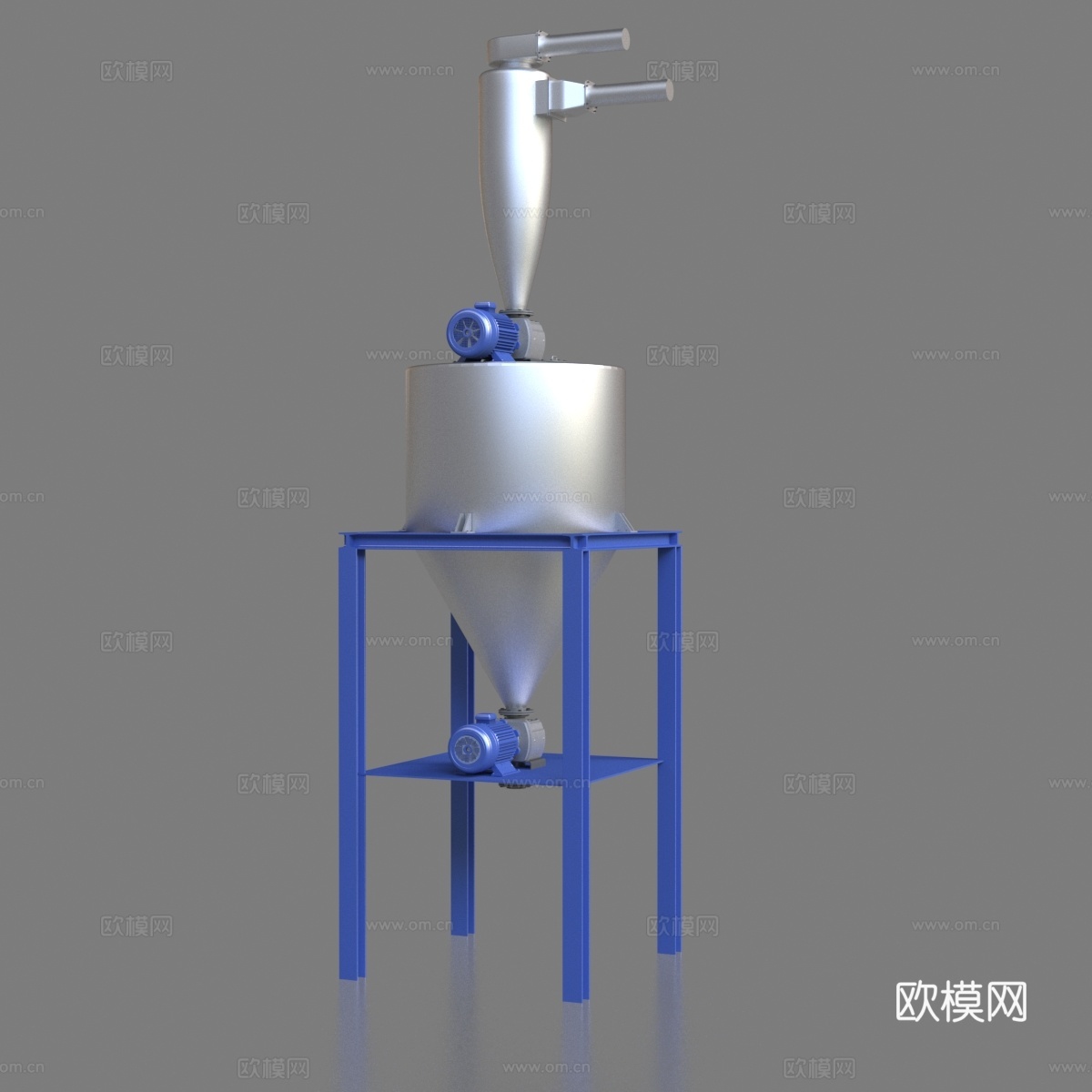 立式双螺旋锥形混料机 轻质干粉混合机 混料机3d模型