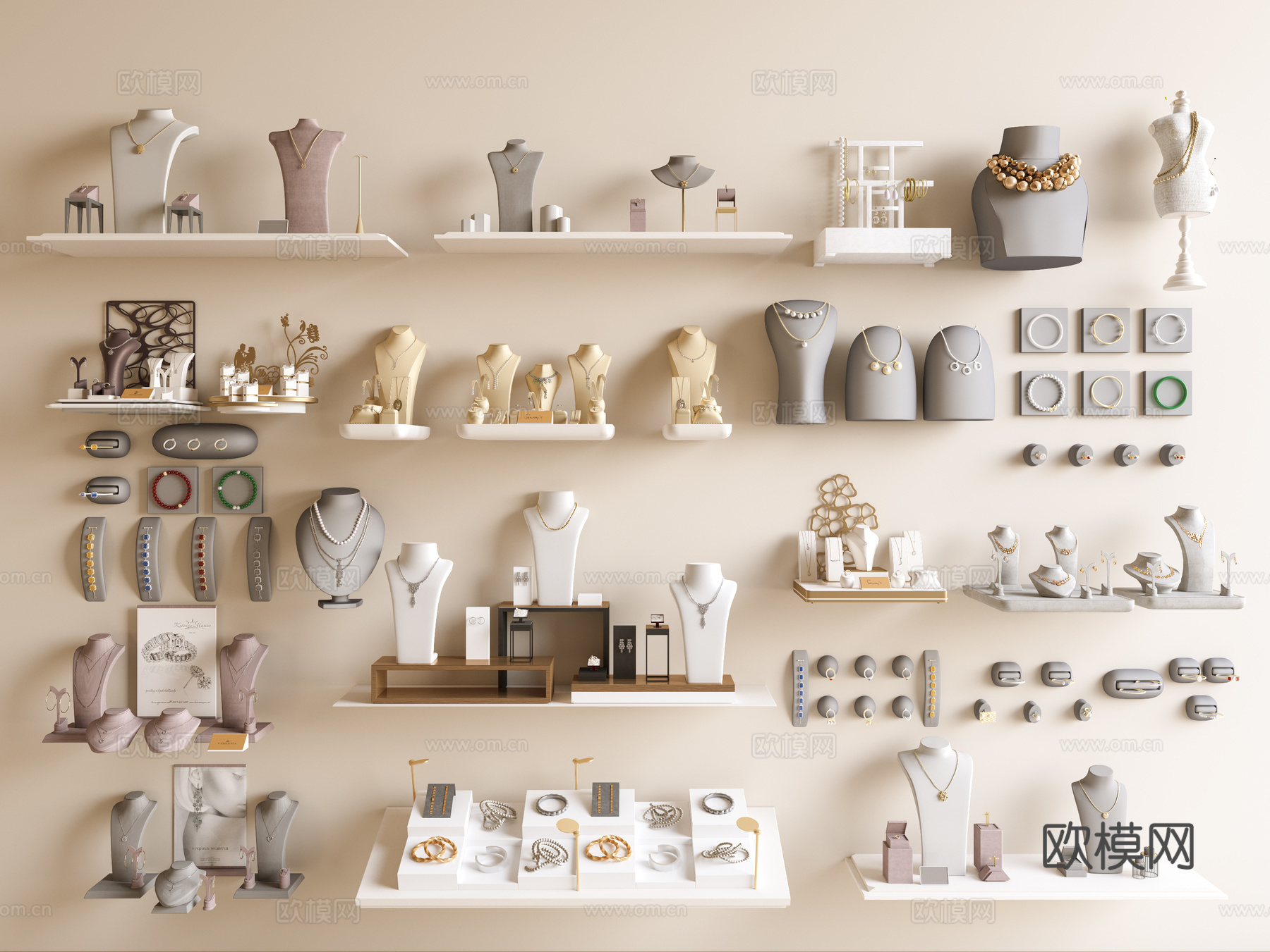 珠宝 首饰 钻戒 项链 手镯su模型下载（渲染图2）